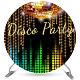 Disko Party Glücklich Geburtstag Kreis Hintergrund Für Erwachsene
